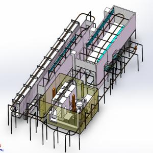 Quality PLC Electrostatic Powder Coating Plant Equipment Gas Diesel Heating wholesale