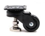 Black PA6 Heavy Duty Adjustable Caster Wheels 670kg Easy Moving