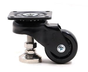 Quality Black PA6 Heavy Duty Adjustable Caster Wheels 670kg Easy Moving wholesale
