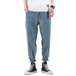 Small moq clothing manufacturers 11Z To 130Z Fabric Men Pants Light Blue Cropped