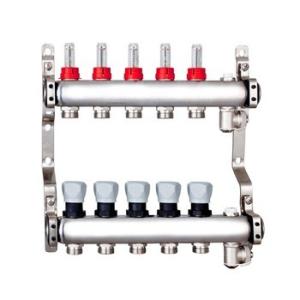 Quality 304 Stainless Steel Underfloor heating manifolds 5 loops wholesale