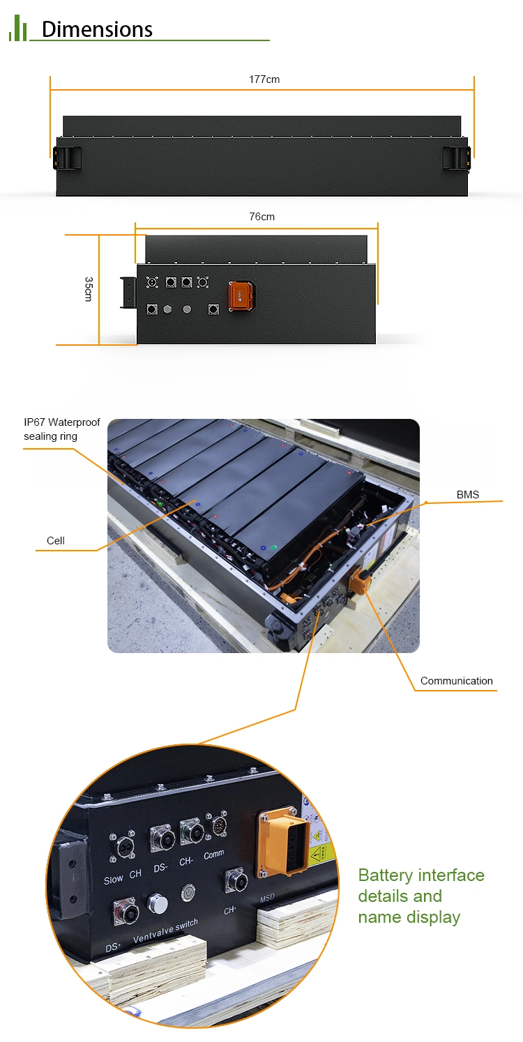 Rechargeable 614V 100ah 200ah Lithium Battery Pack for Electric Vehicle Electric Car