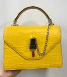 Authentic Crocodile Belly Skin Women Small Orange Purse Lady Chain Handbag
