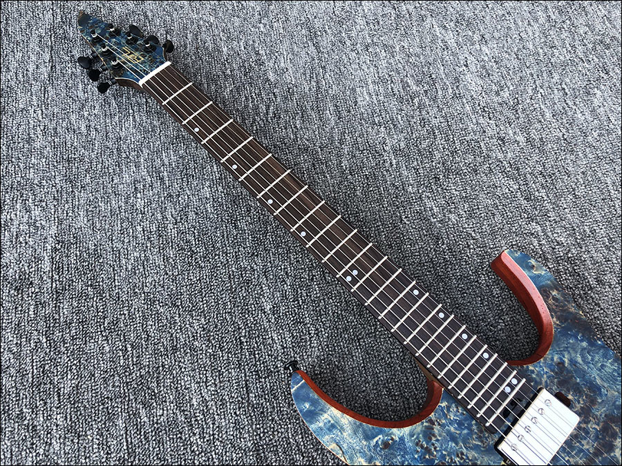 Custom Earts Electric Guitar with African Mahogany Body Black Hardware