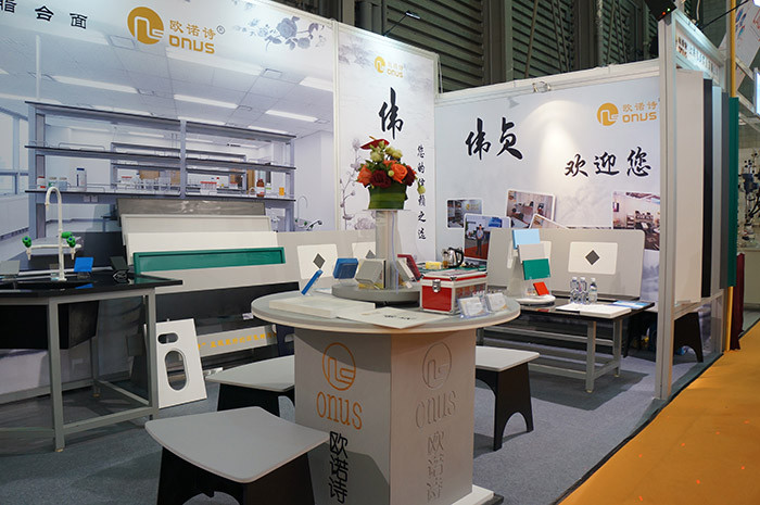 Ice blue epoxy resin countertop slab color and quality sample for laboratory furniture