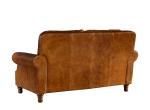 Retro Crack 2 Seater Chocolate Brown Leather Sofa Brass Nails Full Handwork