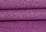 Purple Wedding Card Chunky Glitter Fabric , Shining Surface Fine Glitter Fabric