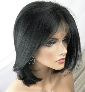 Short Human Hair Wigs Women's wig Men's wig Short black hair