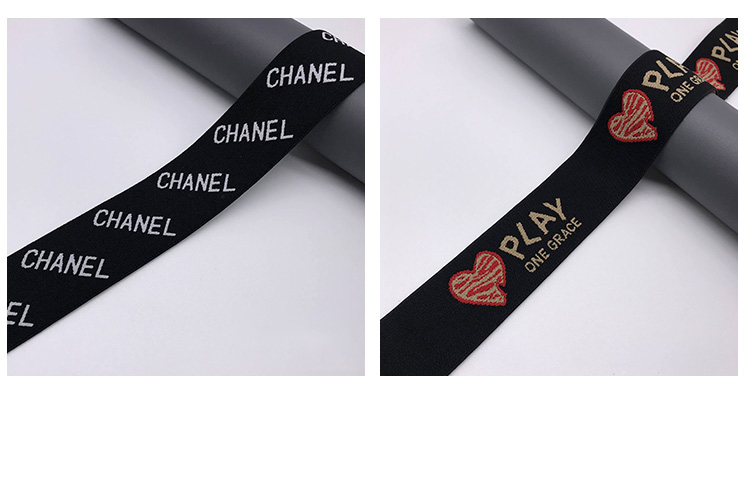 underwear elastic custom logo nylon jacquard ribbon waistband elastic jacquard band custom tape private label band