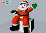 2m Inflatable Holiday Decorations Christmas Sitting Santa