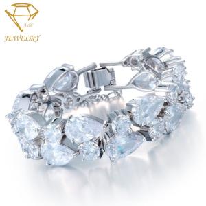 Quality Copper CCT Diamond Women's Bracelets Anti Allergy Teardrop Crystal wholesale