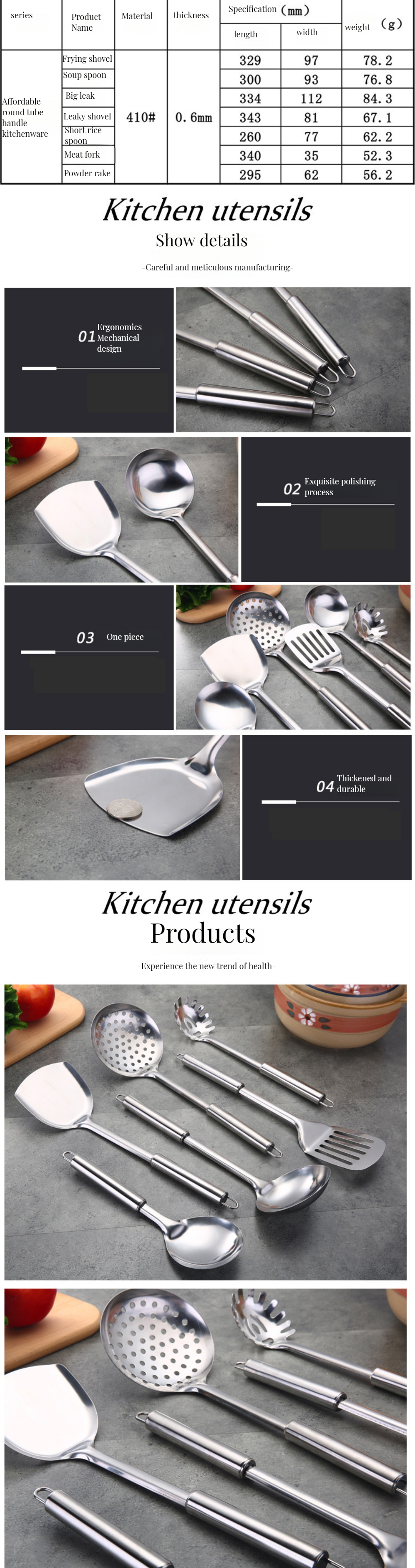 Matte Gold Stainless Steel 304 Flatware Set Includes Spoon Fork Knife for All Metal