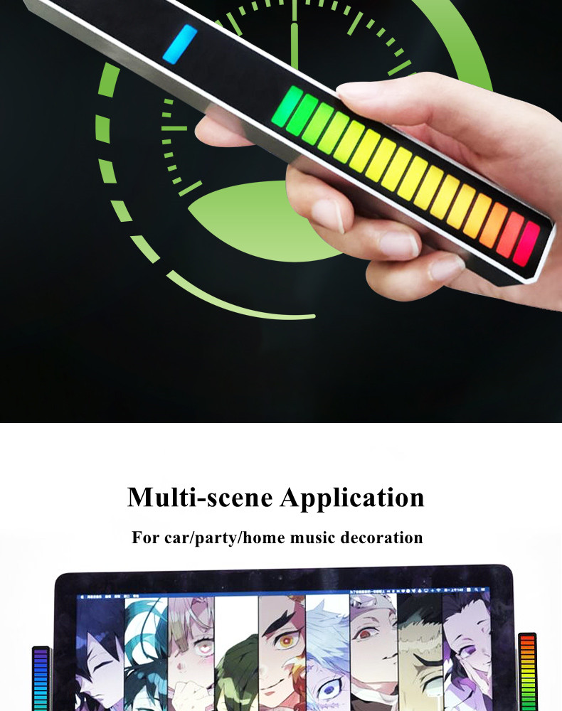 New Arrival Rechargeable RGB Sound-Activated Music Pickup Rhythm Light 18 colors music rhythm lamp for Car Home music de