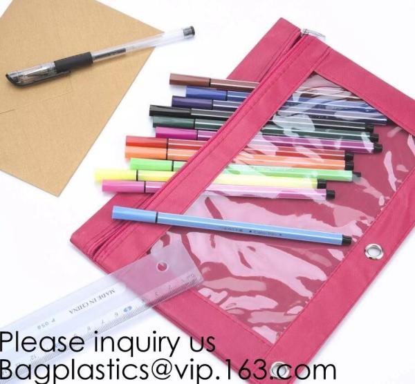 Stationery products Pencil Pouch Pvc Portable Pencil Case For Students,3 Ring
