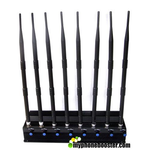 8 Antennas 20W Power Adjustable Cell Phone Signal Jammer Blocker 3G 4G LTE Wifi