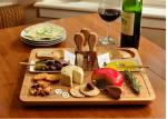 Rectangle Shaped Bamboo Kitchen Supplies , Bamboo Cheese Tray Platter With Knife