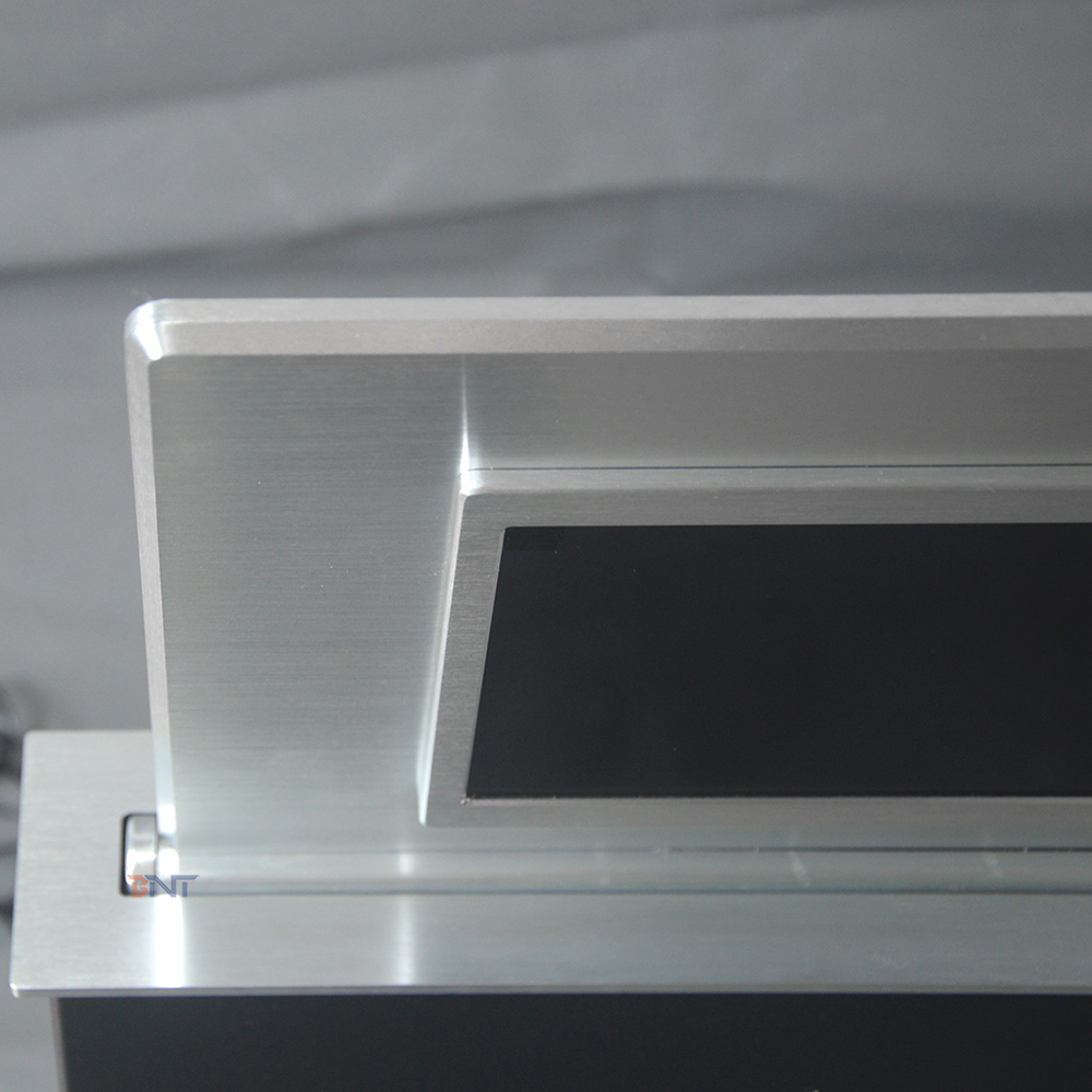 Conference room 18.5 inch monitor lcd pop up lift with backside mini screen