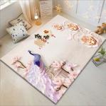 Beautiful Peacock Pattern Household Bedroom Living Room Floor Carpet Special