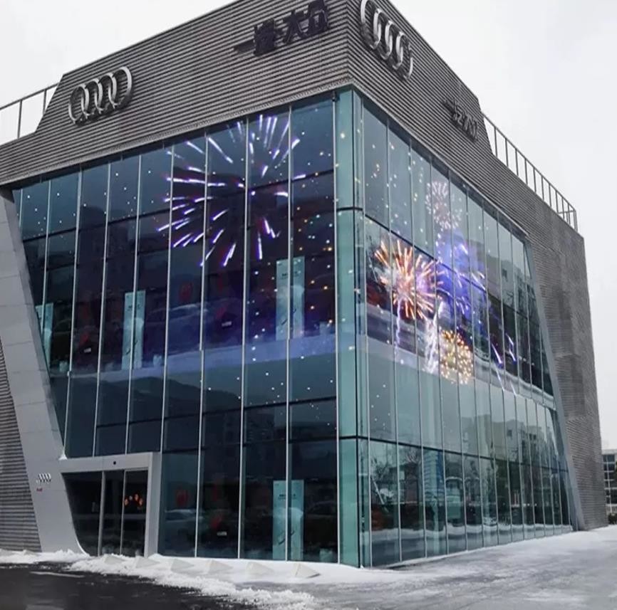 Shop Mall Building Surface Transparent LED Display 4500nits 1000 x 500mm