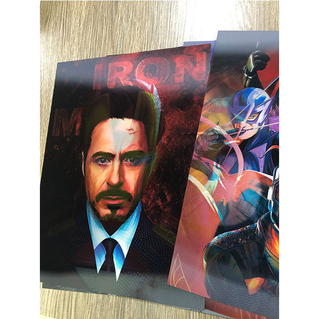 30x40cm 3D Animation Poster Lenticular Flip Pictures Of Marvel Comics Wall Art
