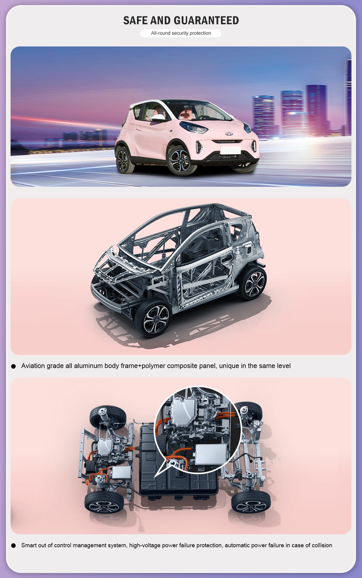 Electric Motor Vehicle Hot 2023 2024 Chery Small Ant Mini Auto 55KW 408KM LHD Battery type Lithium Battery