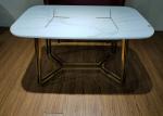 Home Room 130*80*76cm Wrought Iron Marble Table