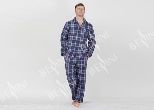 Quality Red Yarn Dyed Check Mens Luxury Sleepwear Anti Wrinkle Eco Friendly S - XXL Size wholesale