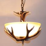 American Vintage Style Resin Antler Chandelier Ceiling Deer Horn Pendant Lights
