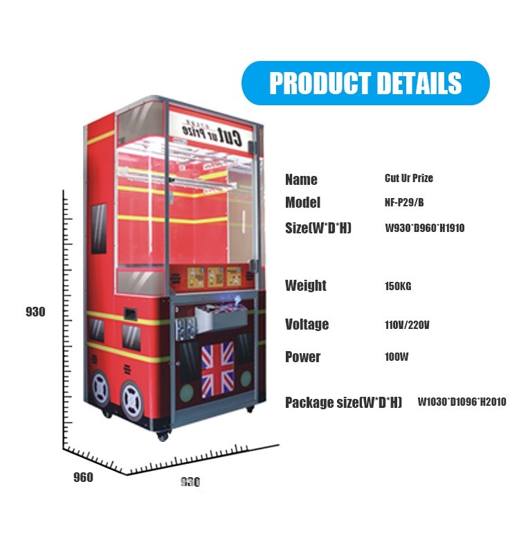 Metal Frame Cut String Vending Game Machine / Toy Catcher Machine