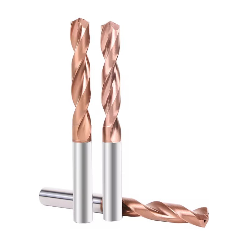 HRC55 Carbide Drill Bits Straight Shank Tungsten Drill Bits External Cooling Twist Drill Bits for Alloy Steel
