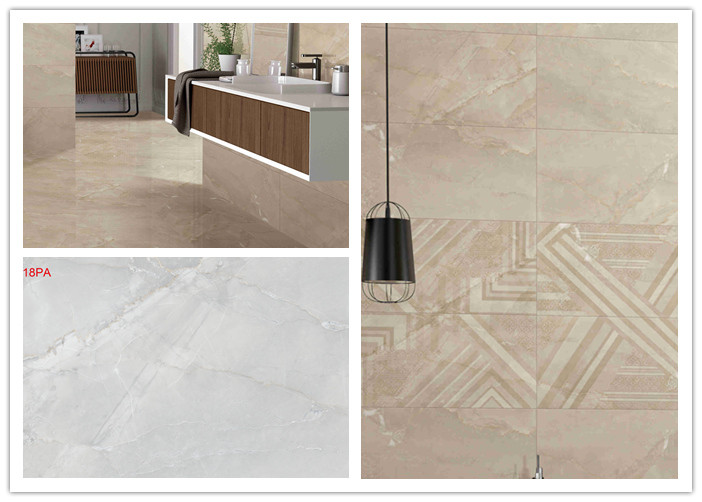 Bathroom Wall Glazed Porcelain Tile / Indoor Ceramic Tile Simple Style