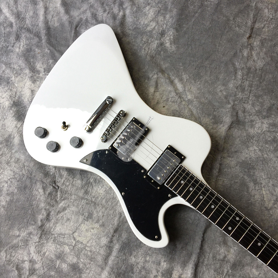 Free delivery, hot selling electric guitar, white hardware, front brown back red body, all colors and logo can be custom