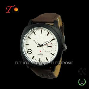 Quality High Quality Alloy case color customize dial Quartz Wrist Watches with PU leather band for Men wholesale