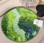 Round Moss Floor Carpet Water Absorption Bedroom Living Room