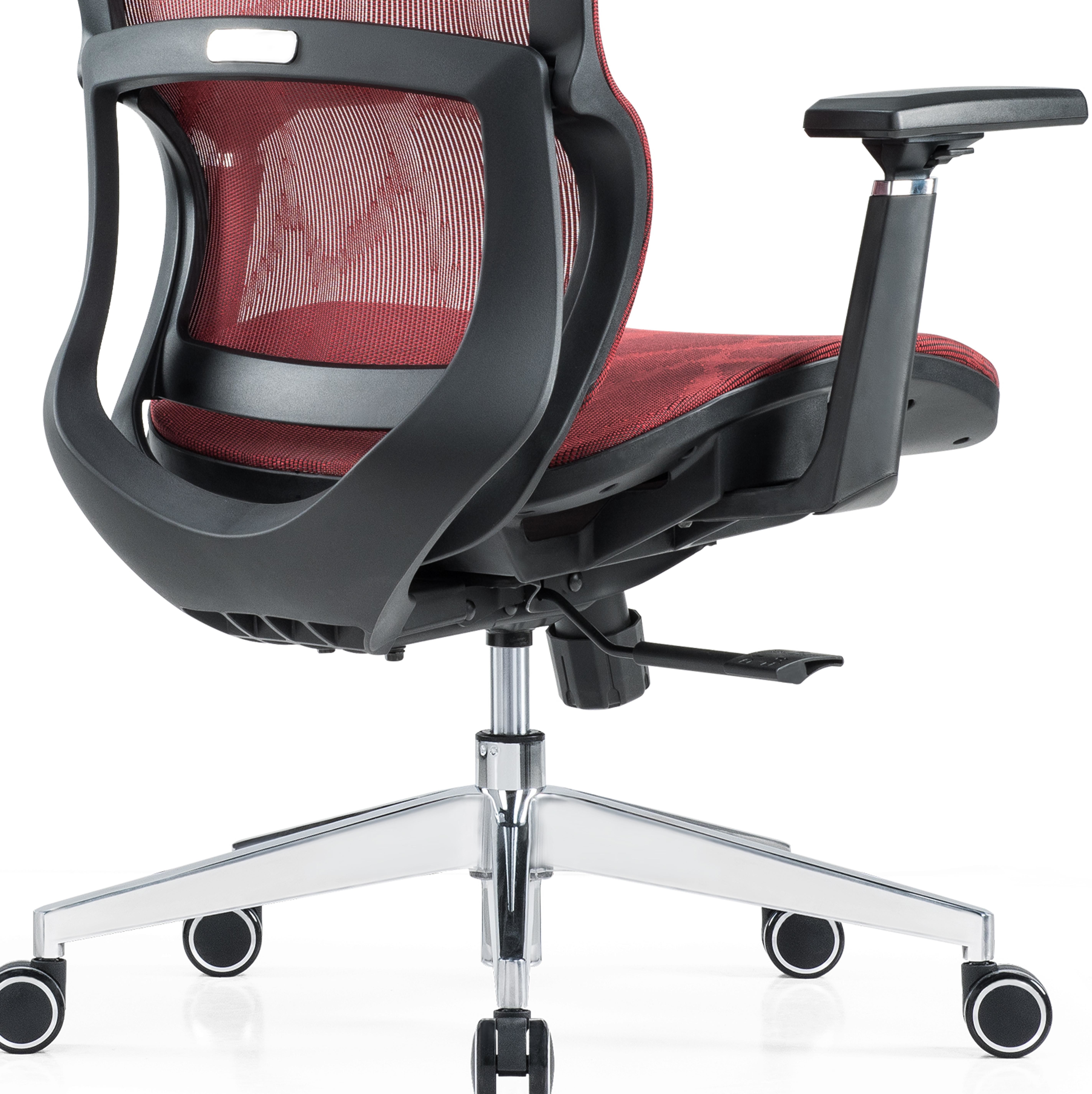 Red Full Mesh Furniture Lumbar Support Massage Modern Wholesale Armrest Comfort Fabric Ergonomic Office Chair