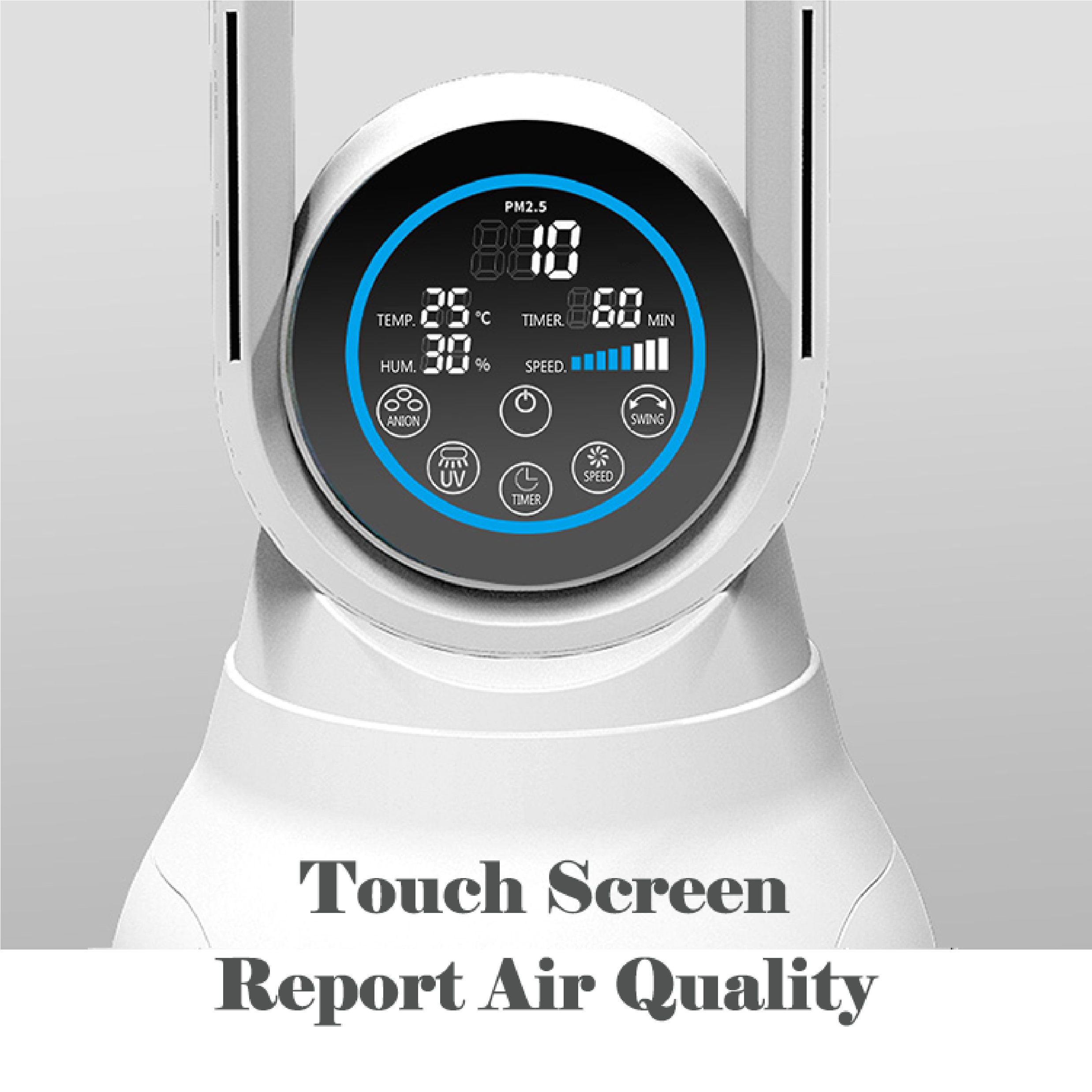 Multifunctional Smart 2 in 1 Home Air Filter Whole house HEPA Filter Leafless Air Purifier Standing Fan Tower Fan