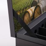 Tailered Rigid Black Paper With Texture 6 Bottle Wine Packaging Box With