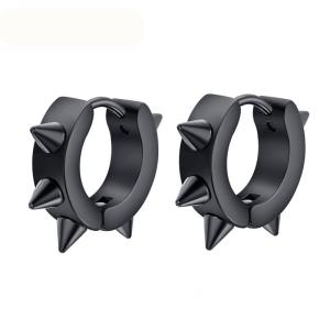 Quality Meaeguet Black Gothic Punk Stud Earrings For Women Men 316L Stainless Steel Rivet Spike Earrings Rock Party Jewelry wholesale