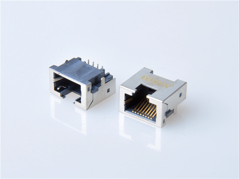 HULYN Very low profile, Shielded RJ45 Modular Jack, Through Hole Type, DIP,with LEDs，