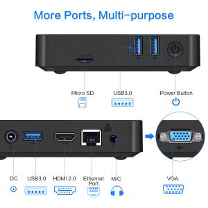 Quality CPU N4000/N4100 4GB RAM 64GB EMMC Fanless Desktop Computer wholesale