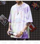 Eco Friendly Men Streetwear T Shirts Organic Cotton Jersey Dip Dye Tone Crew