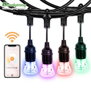 Quality Smart WIFI 24ft Outdoor Bulb String Lights Hanging Garden Light Bulbs wholesale