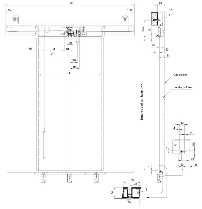 elevator landing door