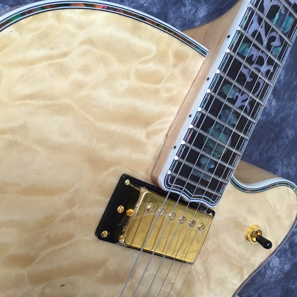High quality, color jazz L5 electric guitar, wood, gold rocker, fingerboard flower mosaic. Real photos, wholesale and re
