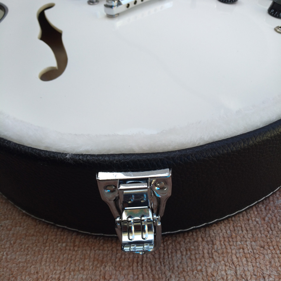High quality hollow body jazz electric guitar, rosewood fingerboard black binding electric guitar, free shipping