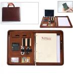 Nontoxic Luxury Leather Business Portfolio Multiscene Recyclable With Power Bank