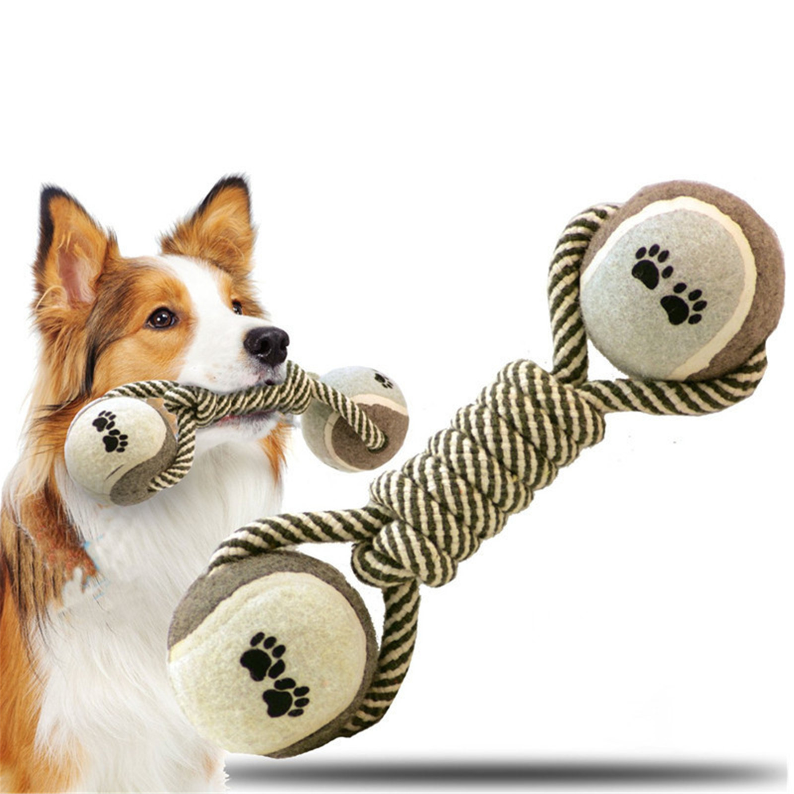 Dog Rope Toy Medium And Larg Toy Dumbbells Tennis Ball Cotton Rope Dog Chew Toy