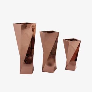 Quality 304 customized stainless steel shiny silver golden flower pots&amp;planters wholesale
