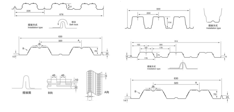Drawing of metal decking