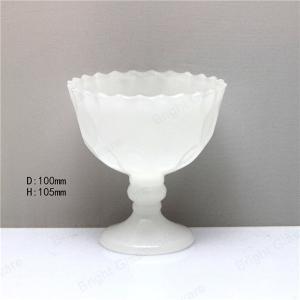 Quality Elegant Milky White Opal Glass Cup, Opal Glass Ice Cream Cup For Sale wholesale